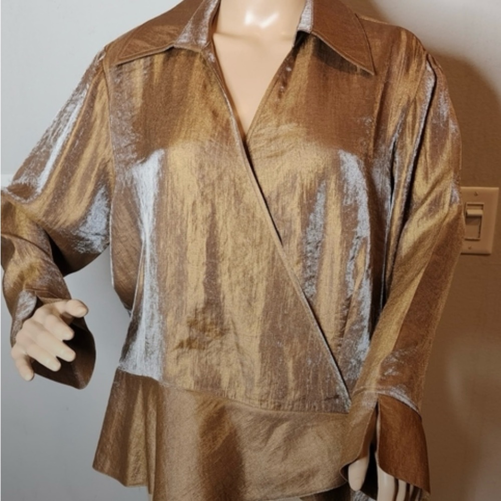 Coldwater Creek Shimmering Bronze Blouse